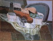 Juan Gris The Still life having table and armchair Sweden oil painting artist
